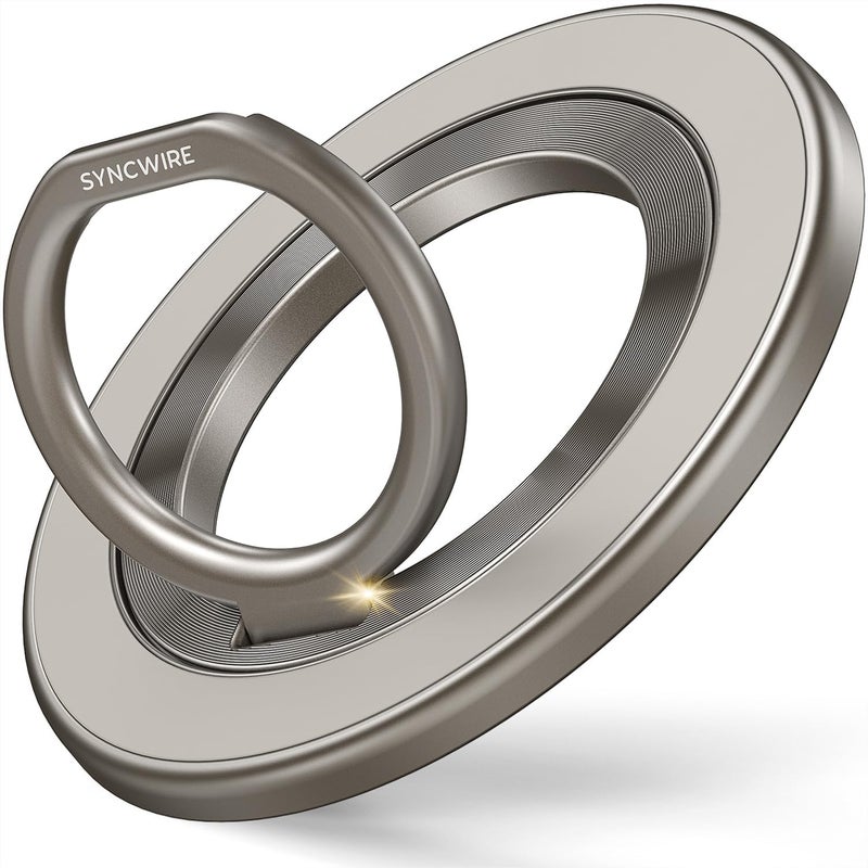 Syncwire Magnetic Phone Ring Holder for MagSafe, 360° Rotation Cell Phone Grip Stand Finger Ring Kickstand Two-Sided Magnet Compatible with iPhone 17 Pro Max 16 15 14 13 12 MagSafe Accessories - Image 1